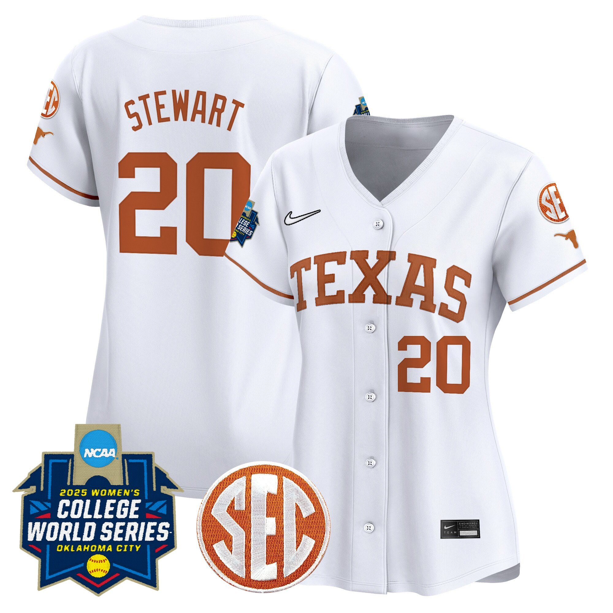 Women's Texas Longhorns Softball 2025 World Series (WCWS) Vapor Premier Limited Jersey - All Stitched