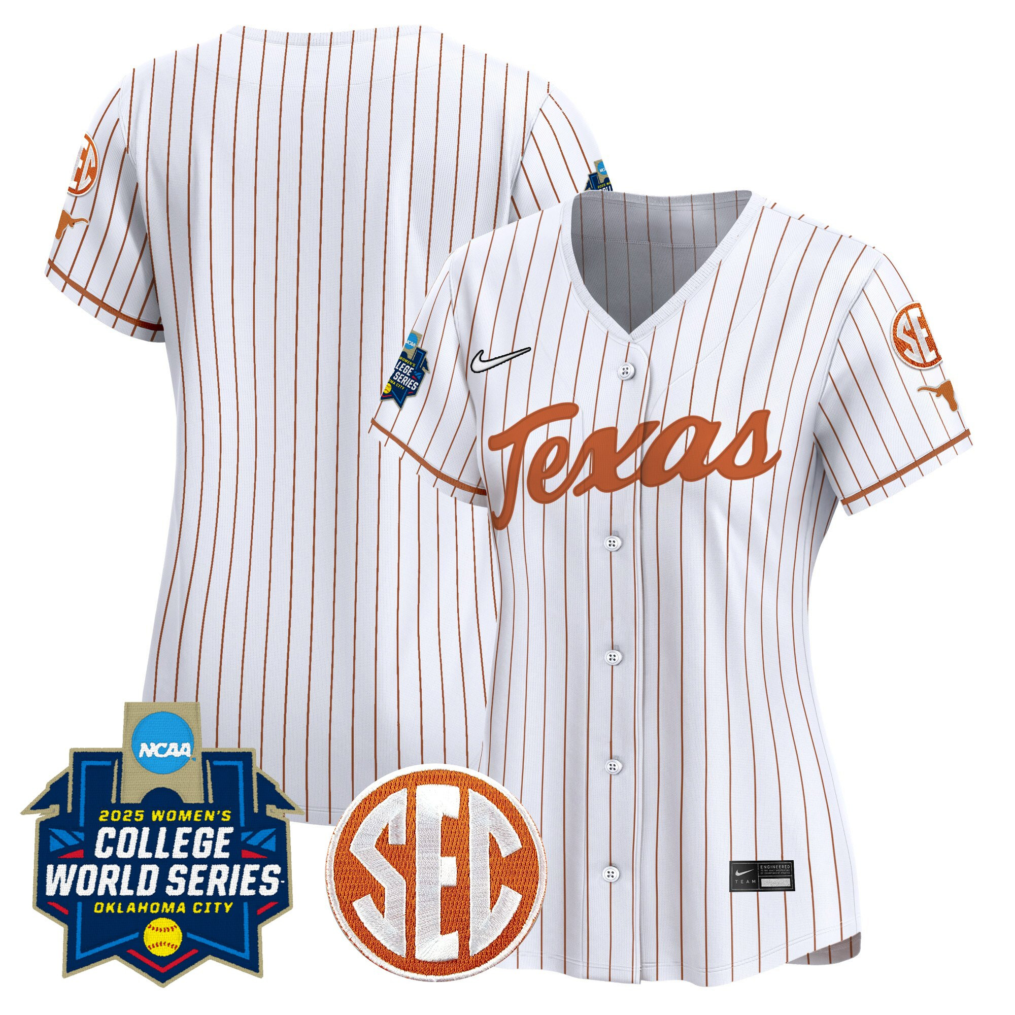 Women's Texas Longhorns Softball 2025 World Series (WCWS) Vapor Premier Limited Jersey - All Stitched