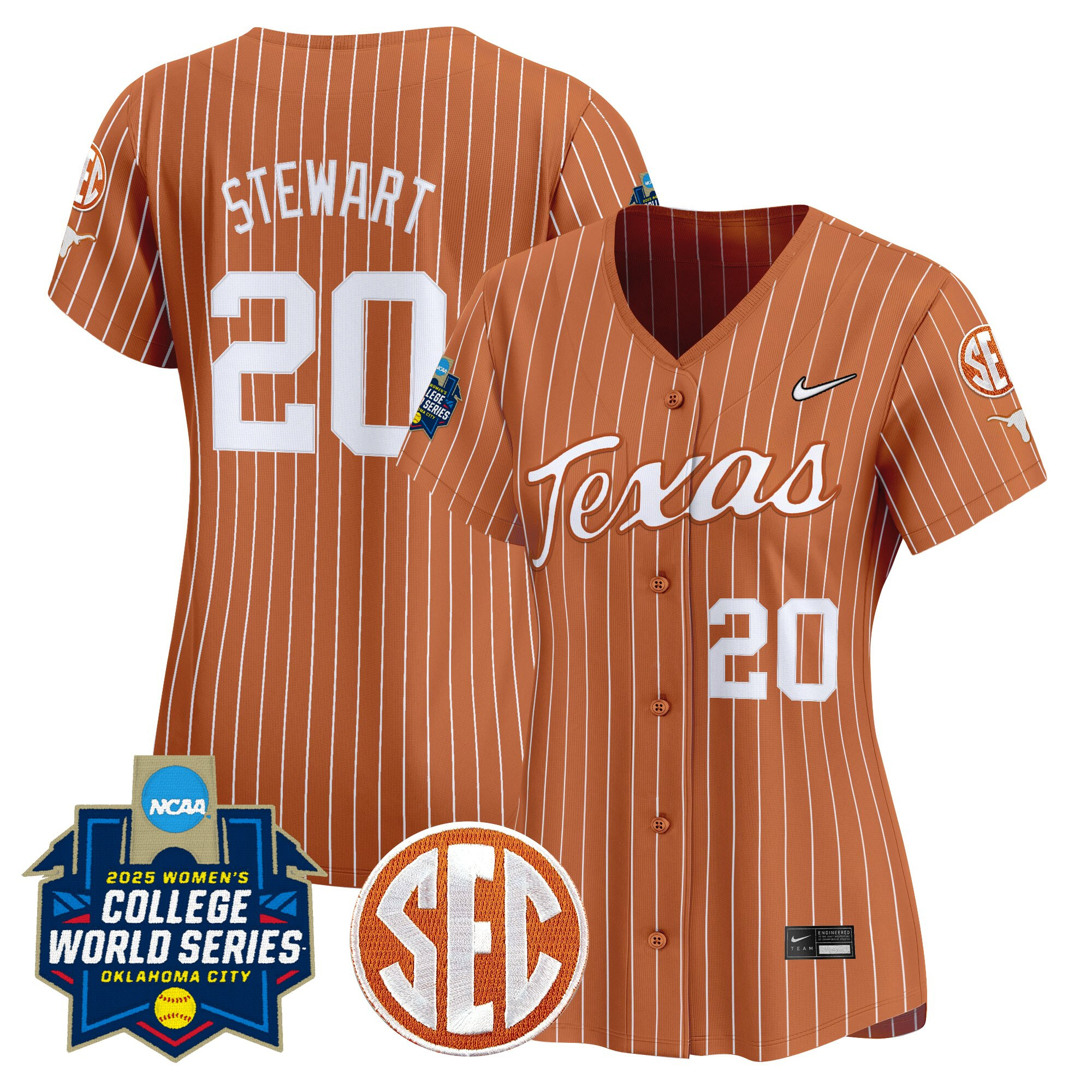 Women's Texas Longhorns Softball 2025 World Series (WCWS) Vapor Premier Limited Jersey - All Stitched