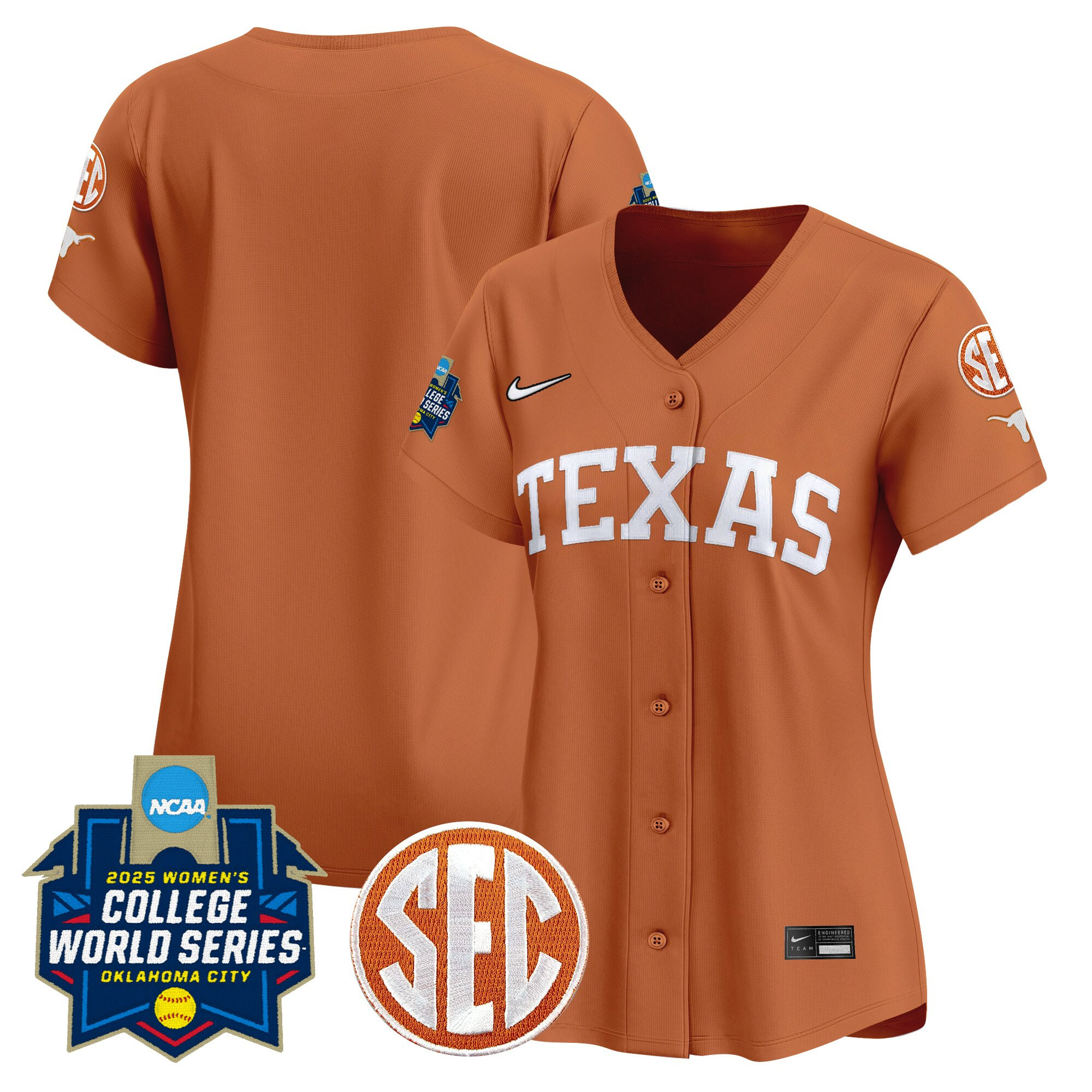 Women's Texas Longhorns Softball 2025 World Series (WCWS) Vapor Premier Limited Jersey - All Stitched