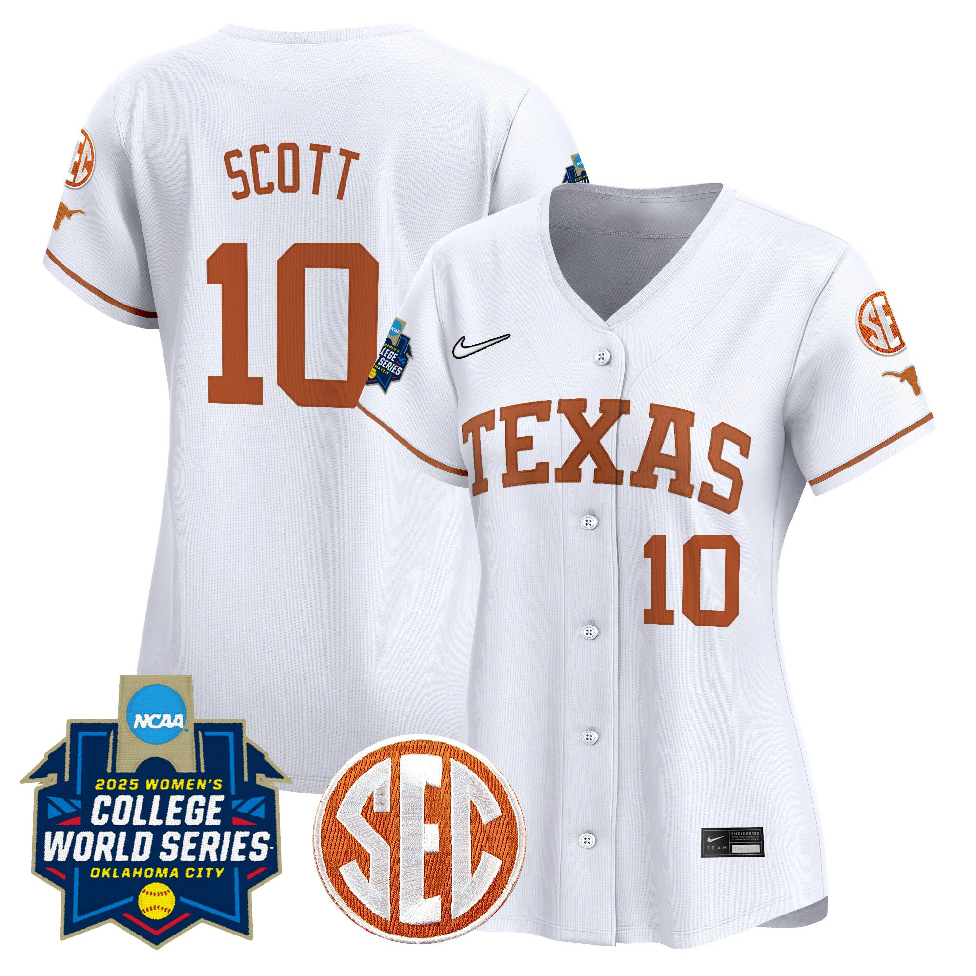 Women's Texas Longhorns Softball 2025 World Series (WCWS) Vapor Premier Limited Jersey - All Stitched