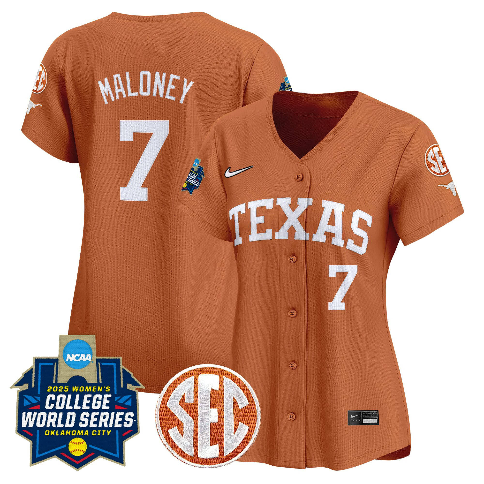 Women's Texas Longhorns Softball 2025 World Series (WCWS) Vapor Premier Limited Jersey - All Stitched