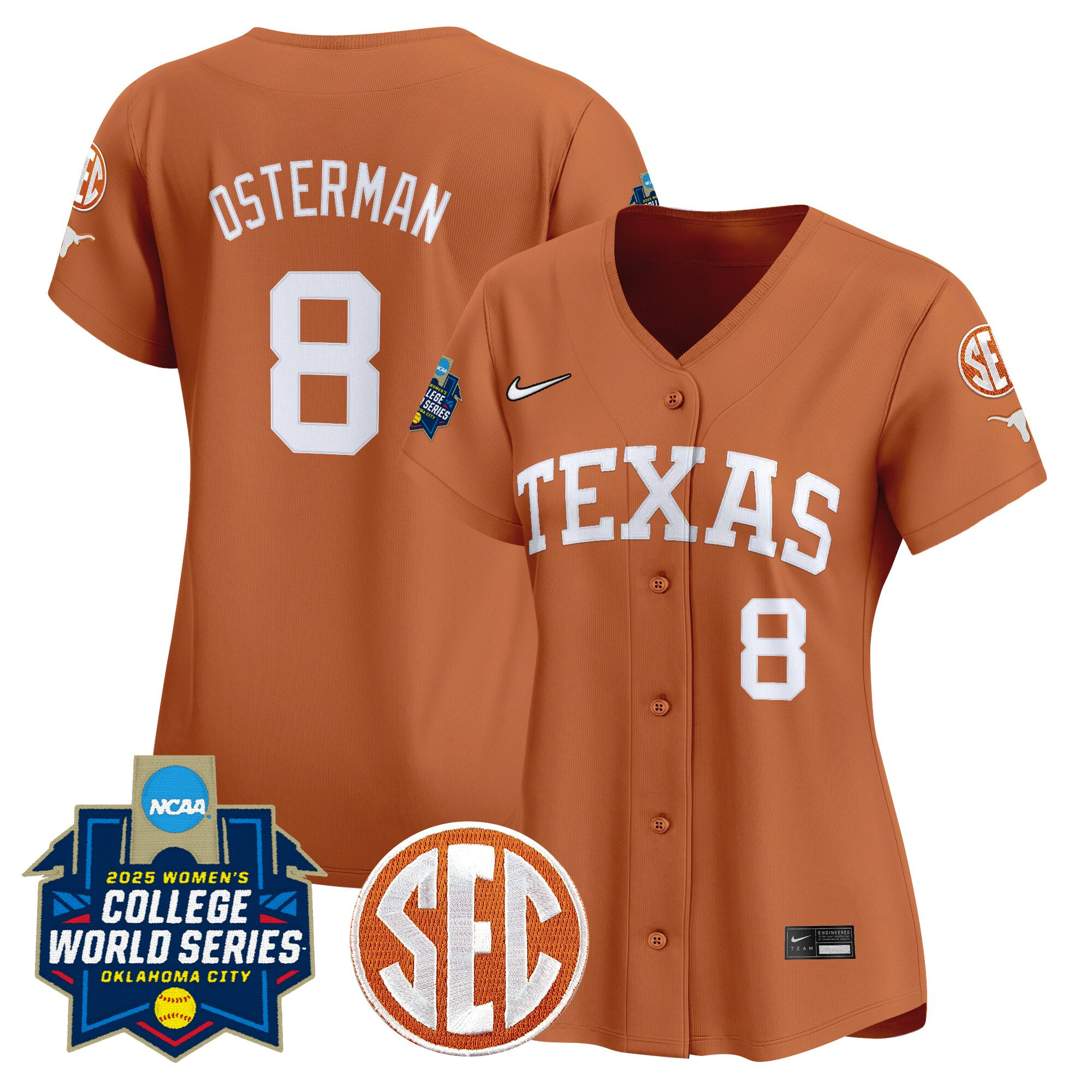 Women's Texas Longhorns Softball 2025 World Series (WCWS) Vapor Premier Limited Jersey - All Stitched