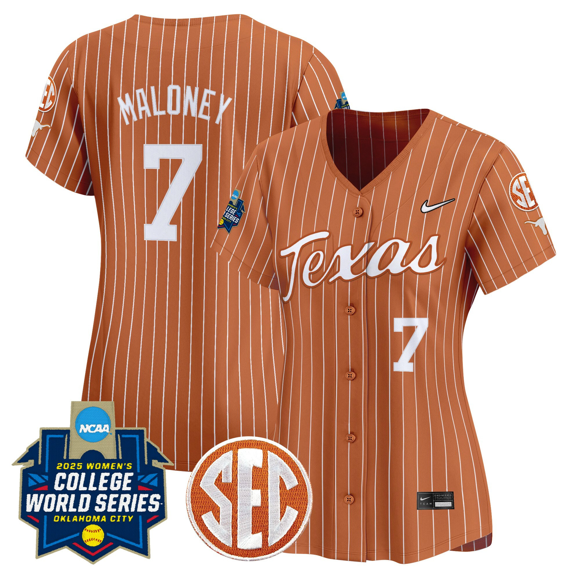 Women's Texas Longhorns Softball 2025 World Series (WCWS) Vapor Premier Limited Jersey - All Stitched