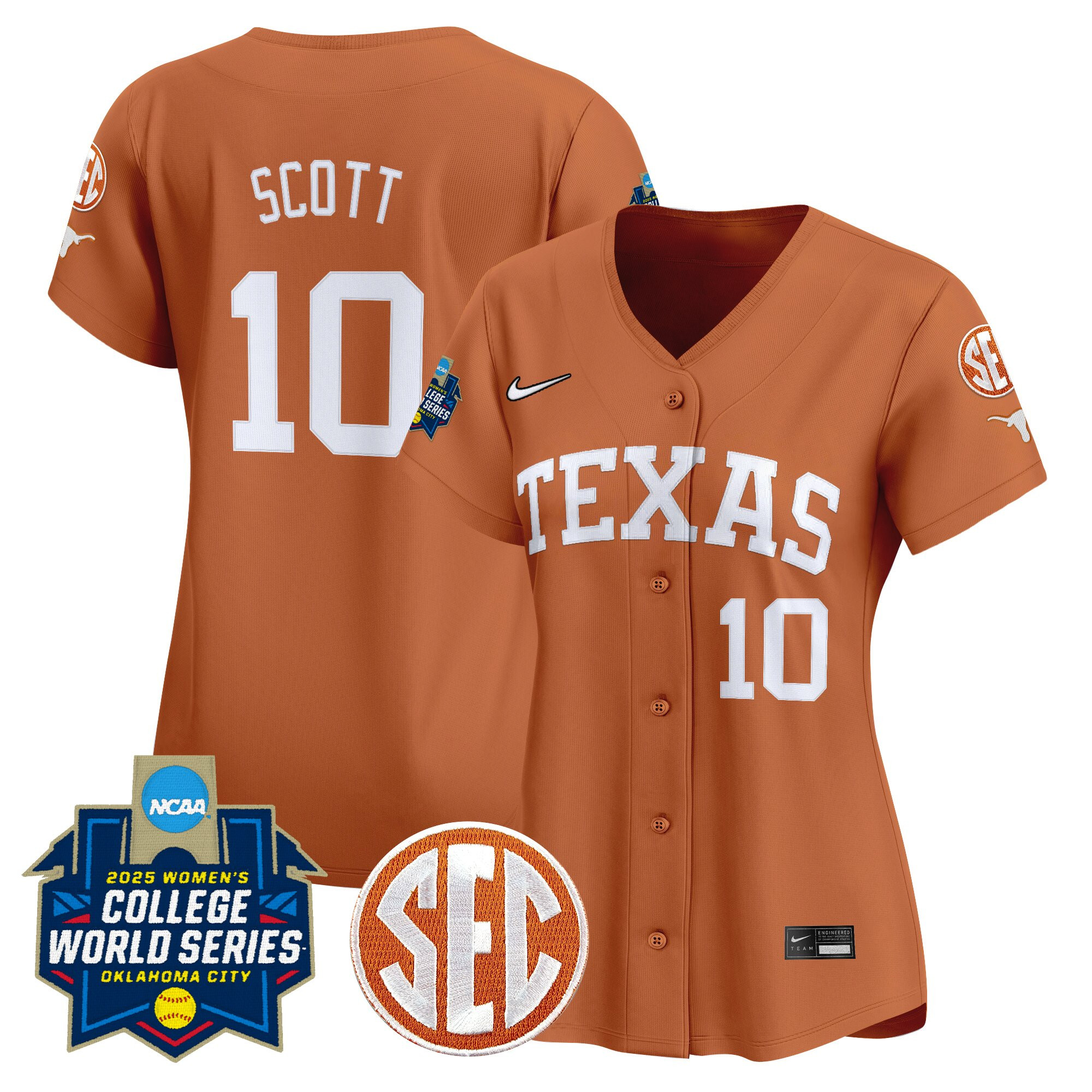 Women's Texas Longhorns Softball 2025 World Series (WCWS) Vapor Premier Limited Jersey - All Stitched