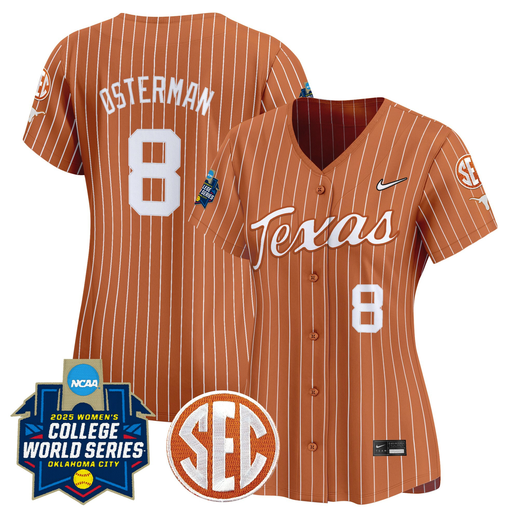 Women's Texas Longhorns Softball 2025 World Series (WCWS) Vapor Premier Limited Jersey - All Stitched