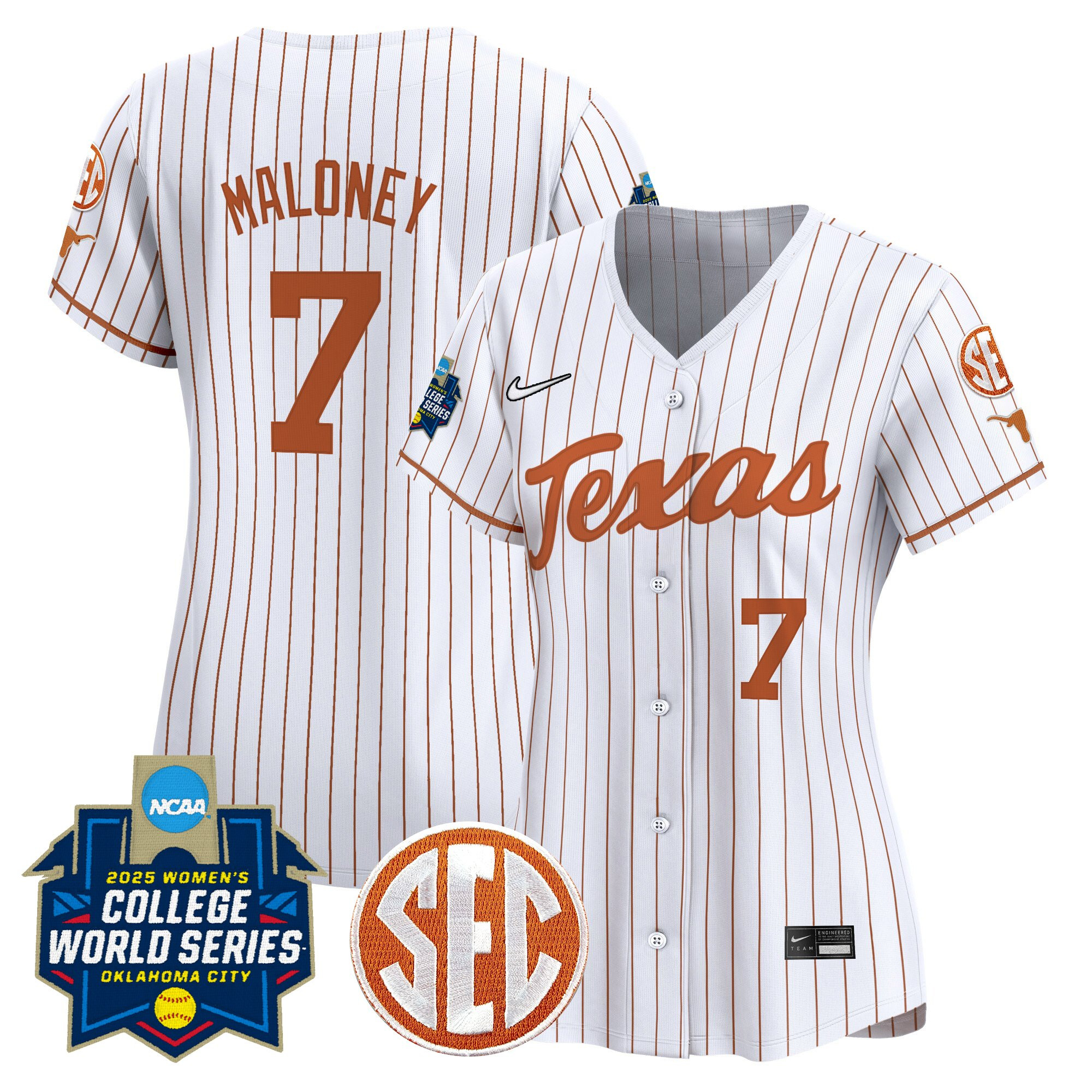 Women's Texas Longhorns Softball 2025 World Series (WCWS) Vapor Premier Limited Jersey - All Stitched
