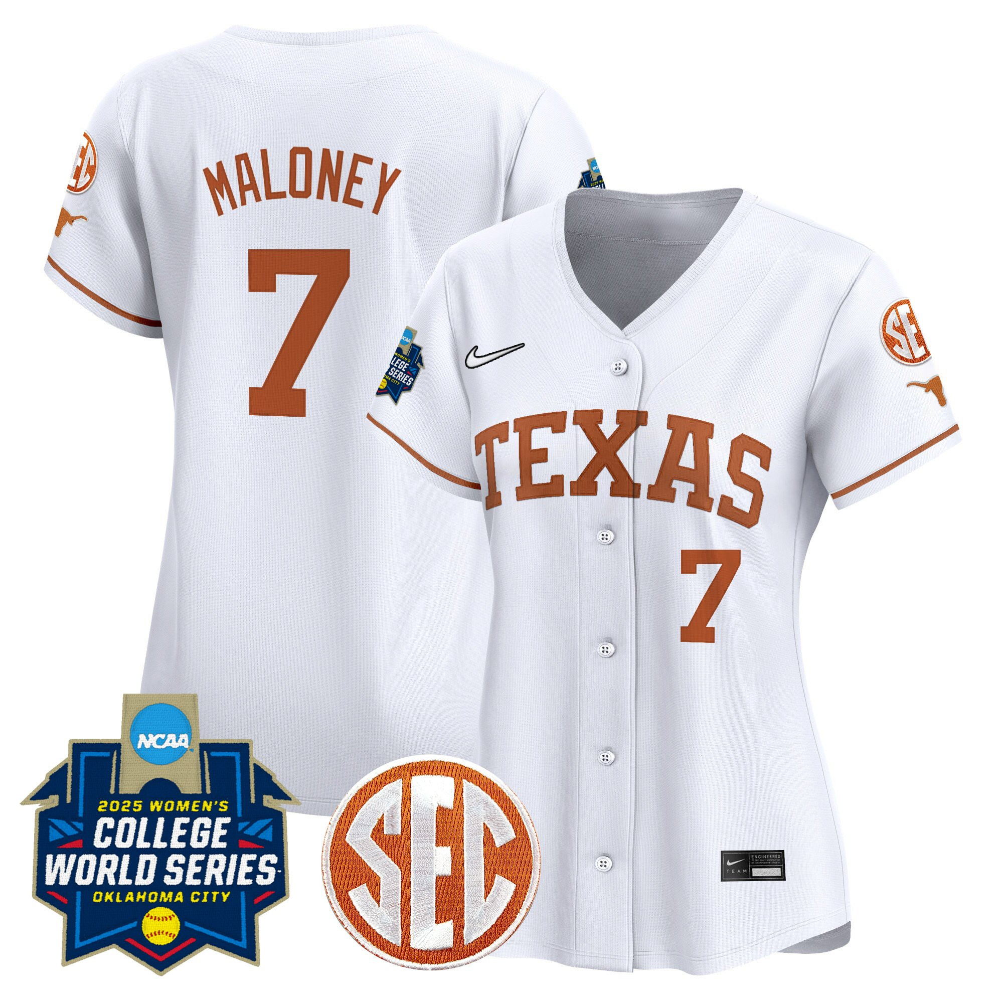 Women's Texas Longhorns Softball 2025 World Series (WCWS) Vapor Premier Limited Jersey - All Stitched