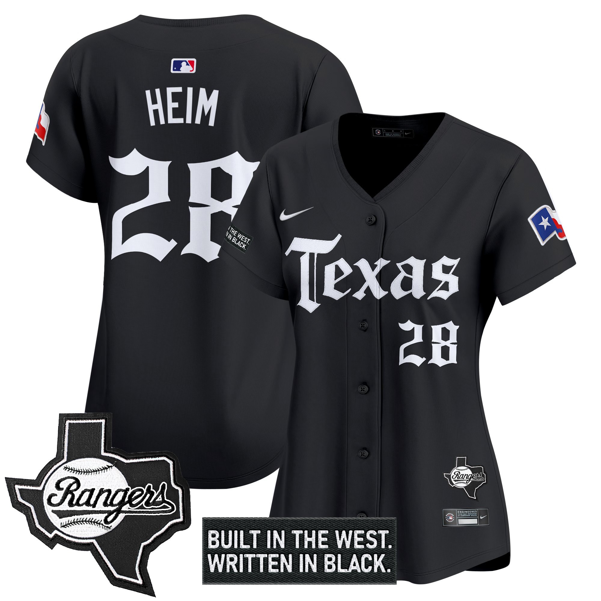 Women's Texas Rangers 'Gothic Frontier Edition' Vapor Premier Limited Jersey - All Stitched