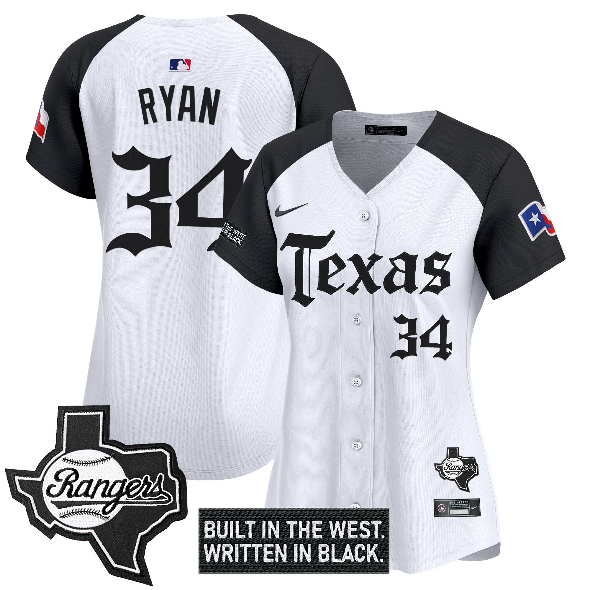 Women's Texas Rangers 'Gothic Frontier Edition' Vapor Premier Limited Jersey - All Stitched