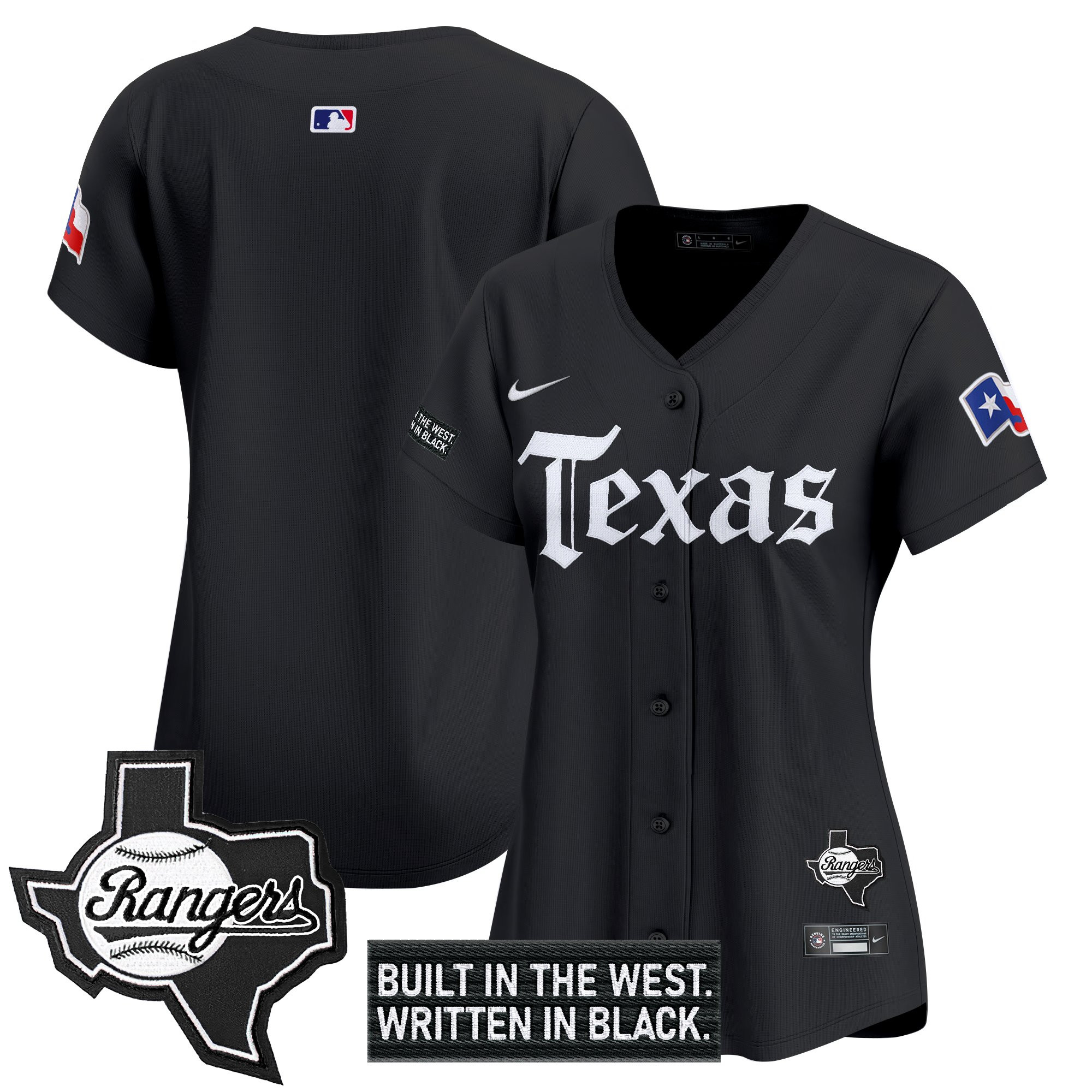 Women's Texas Rangers 'Gothic Frontier Edition' Vapor Premier Limited Jersey - All Stitched