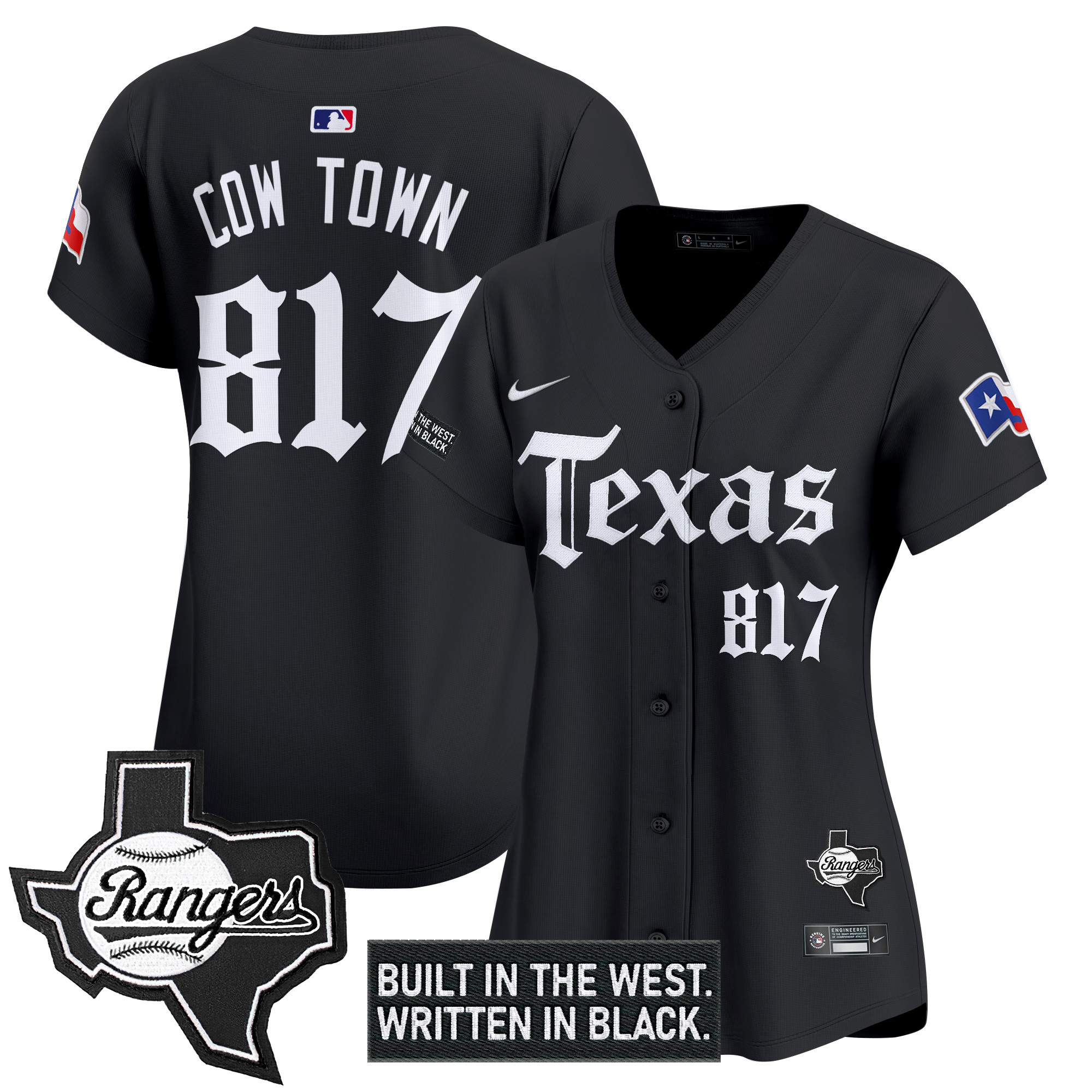 Women's Texas Rangers 'Gothic Frontier Edition' Vapor Premier Limited Jersey - All Stitched