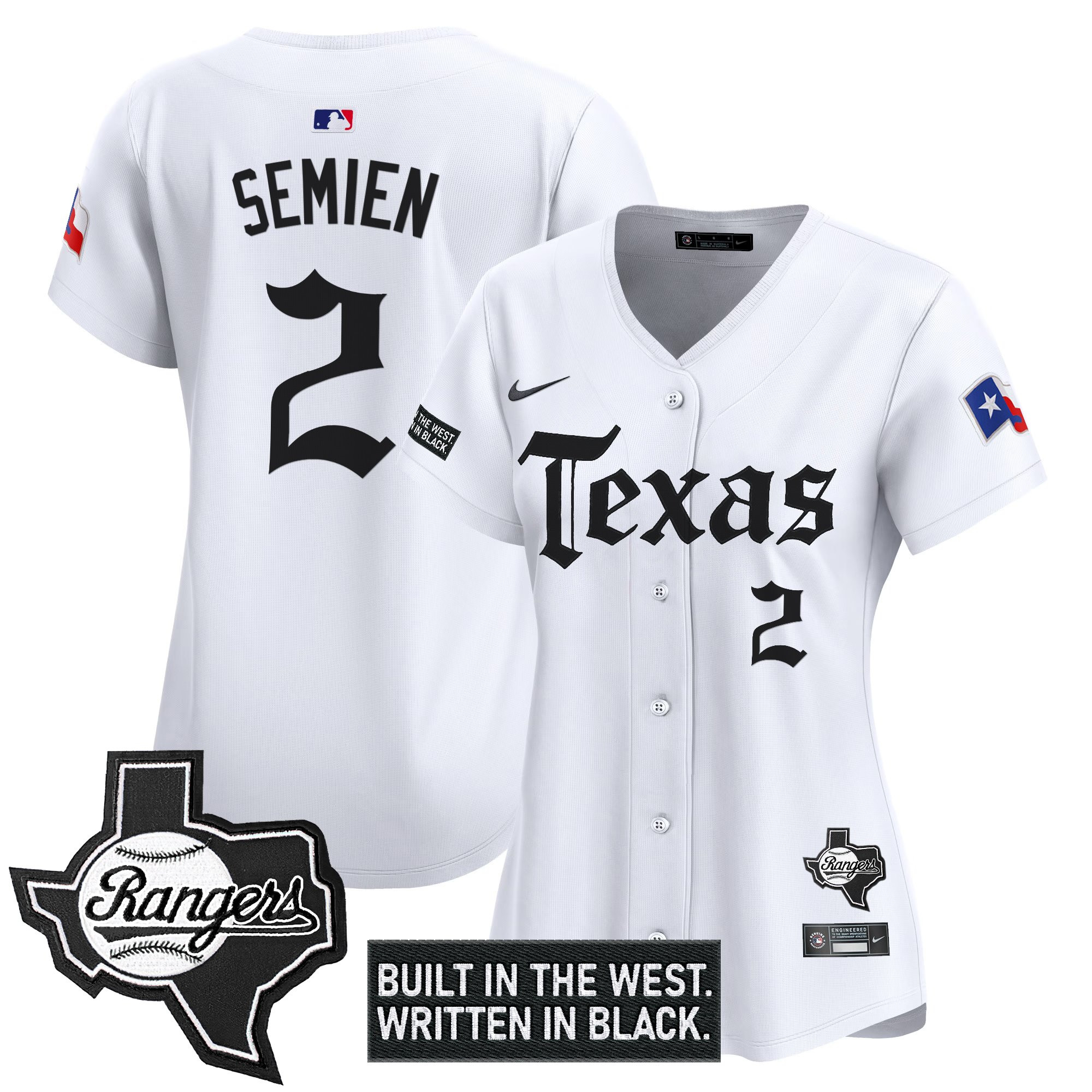 Women's Texas Rangers 'Gothic Frontier Edition' Vapor Premier Limited Jersey - All Stitched