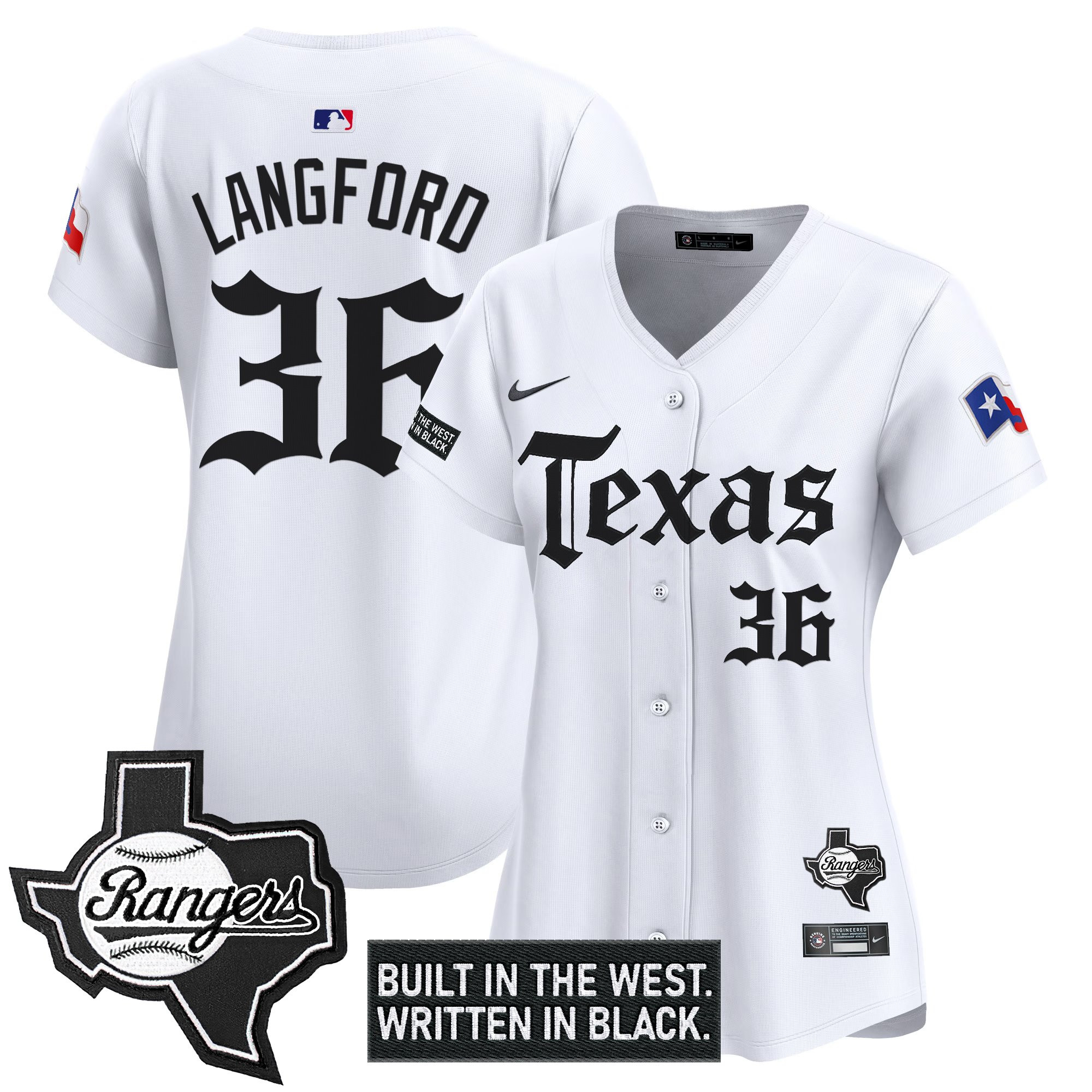 Women's Texas Rangers 'Gothic Frontier Edition' Vapor Premier Limited Jersey - All Stitched