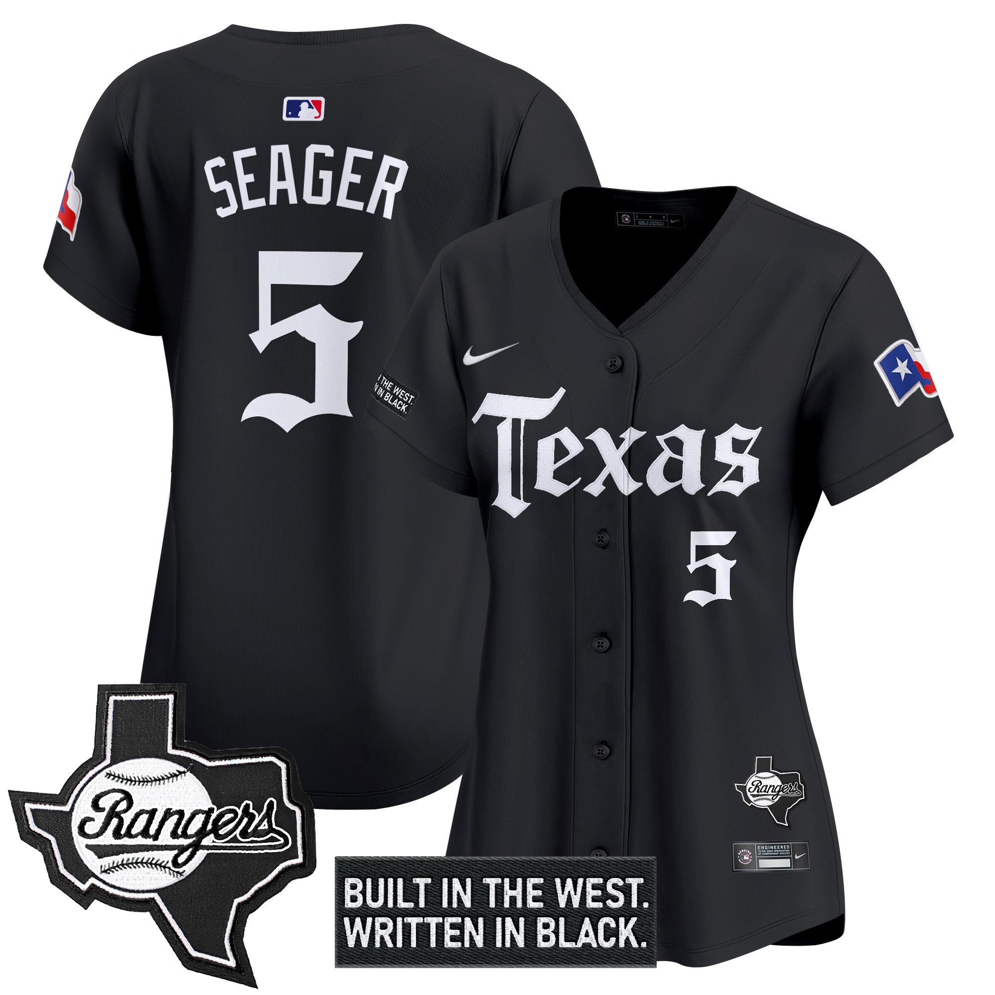Women's Texas Rangers 'Gothic Frontier Edition' Vapor Premier Limited Jersey - All Stitched