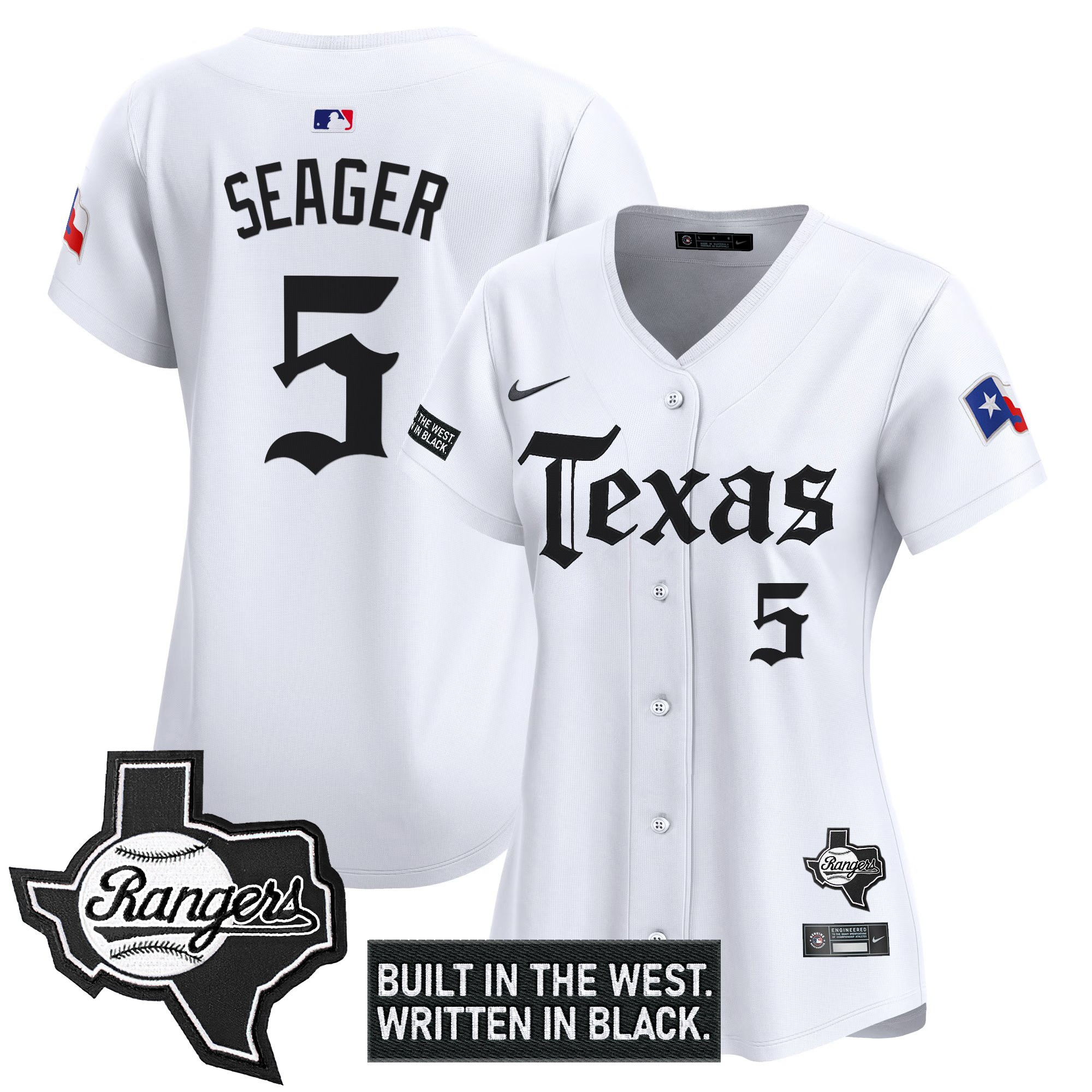 Women's Texas Rangers 'Gothic Frontier Edition' Vapor Premier Limited Jersey - All Stitched