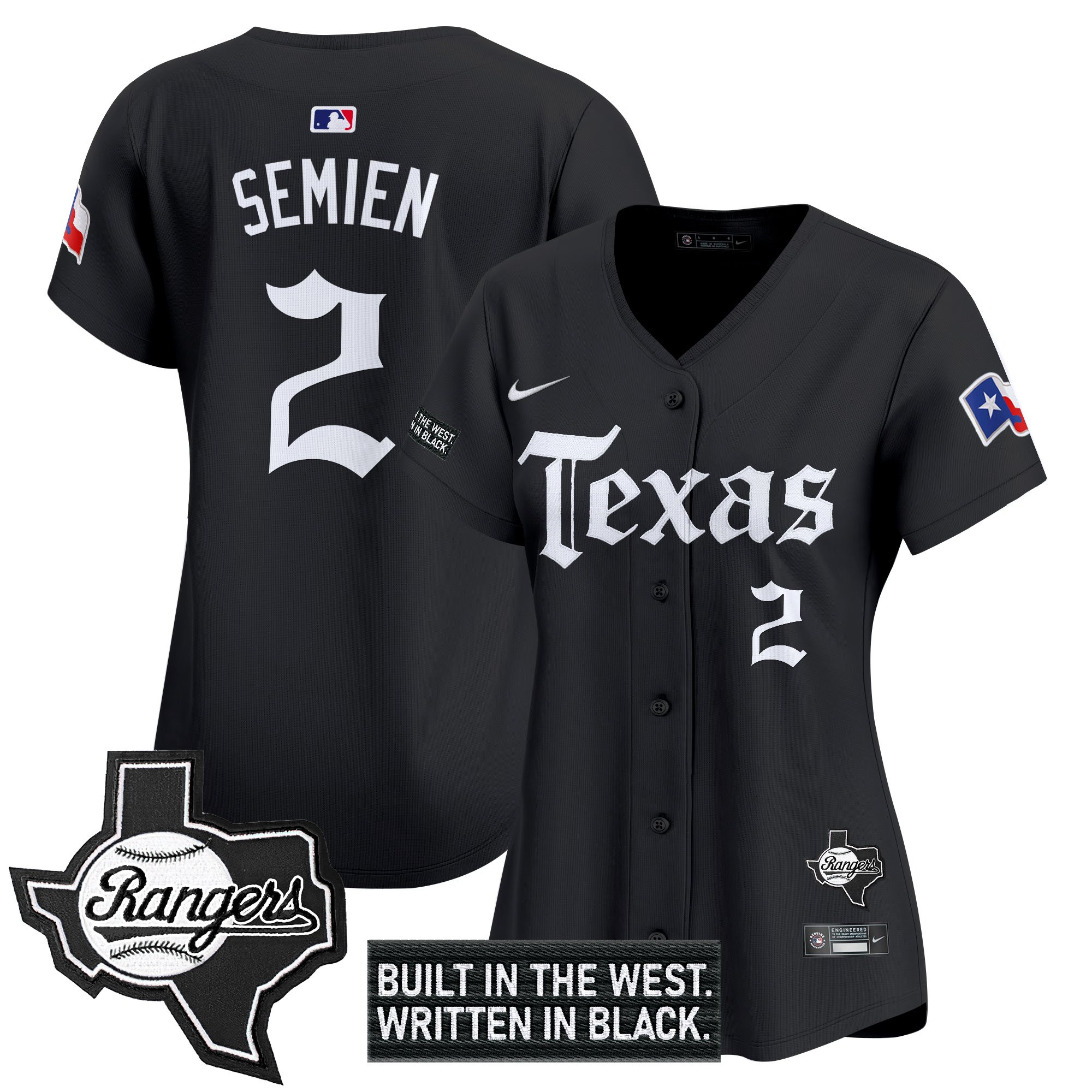 Women's Texas Rangers 'Gothic Frontier Edition' Vapor Premier Limited Jersey - All Stitched