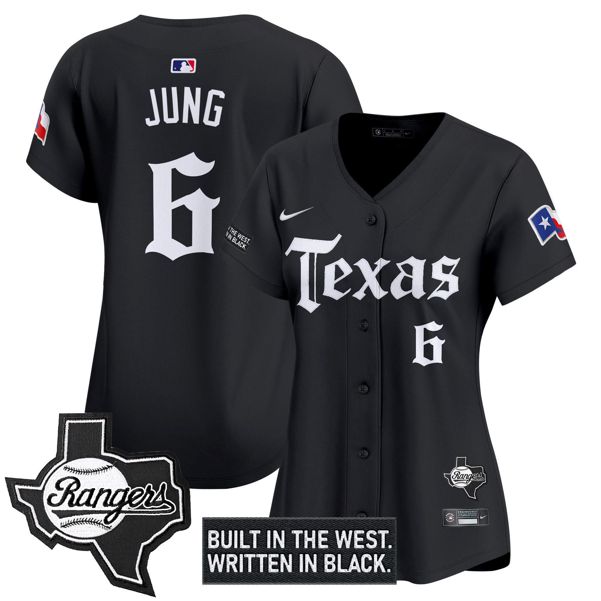 Women's Texas Rangers 'Gothic Frontier Edition' Vapor Premier Limited Jersey - All Stitched
