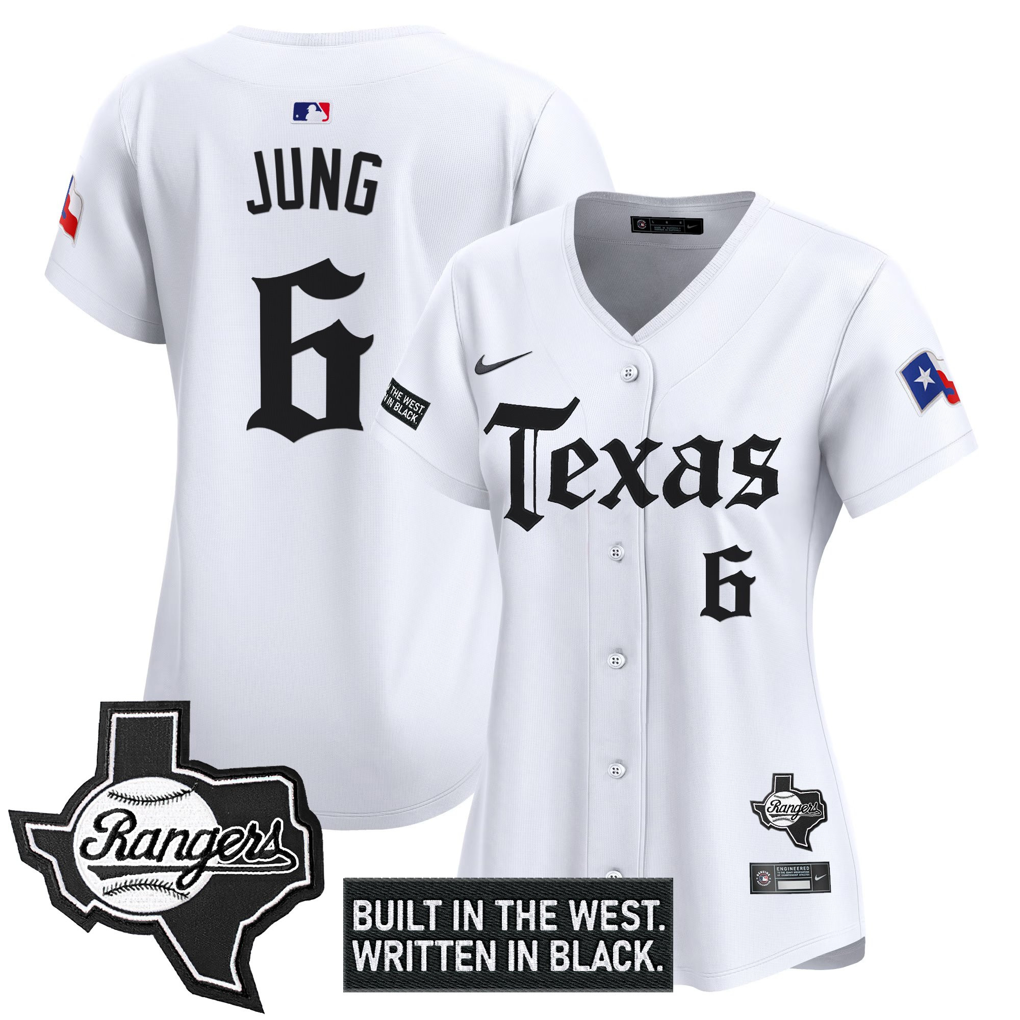 Women's Texas Rangers 'Gothic Frontier Edition' Vapor Premier Limited Jersey - All Stitched
