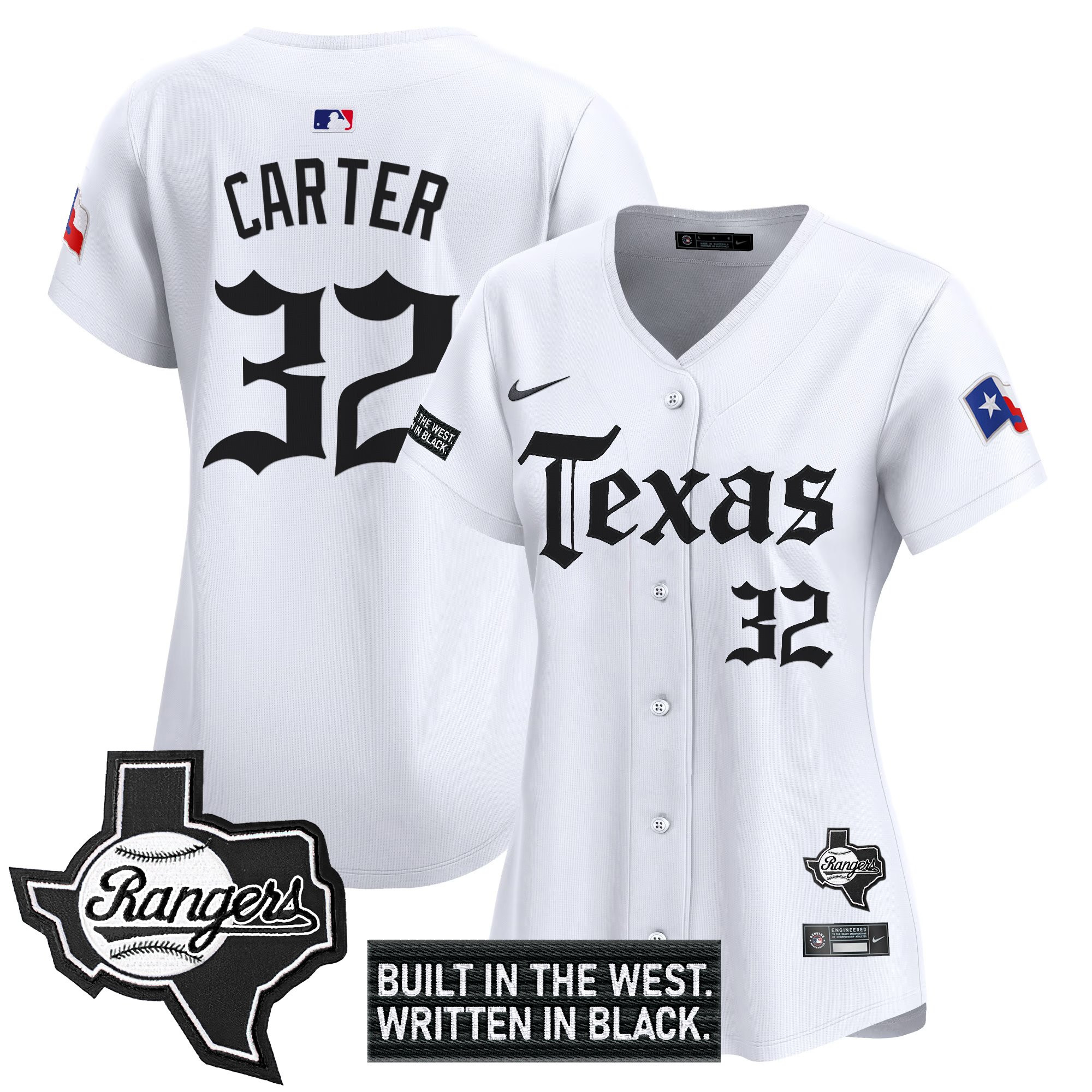 Women's Texas Rangers 'Gothic Frontier Edition' Vapor Premier Limited Jersey - All Stitched