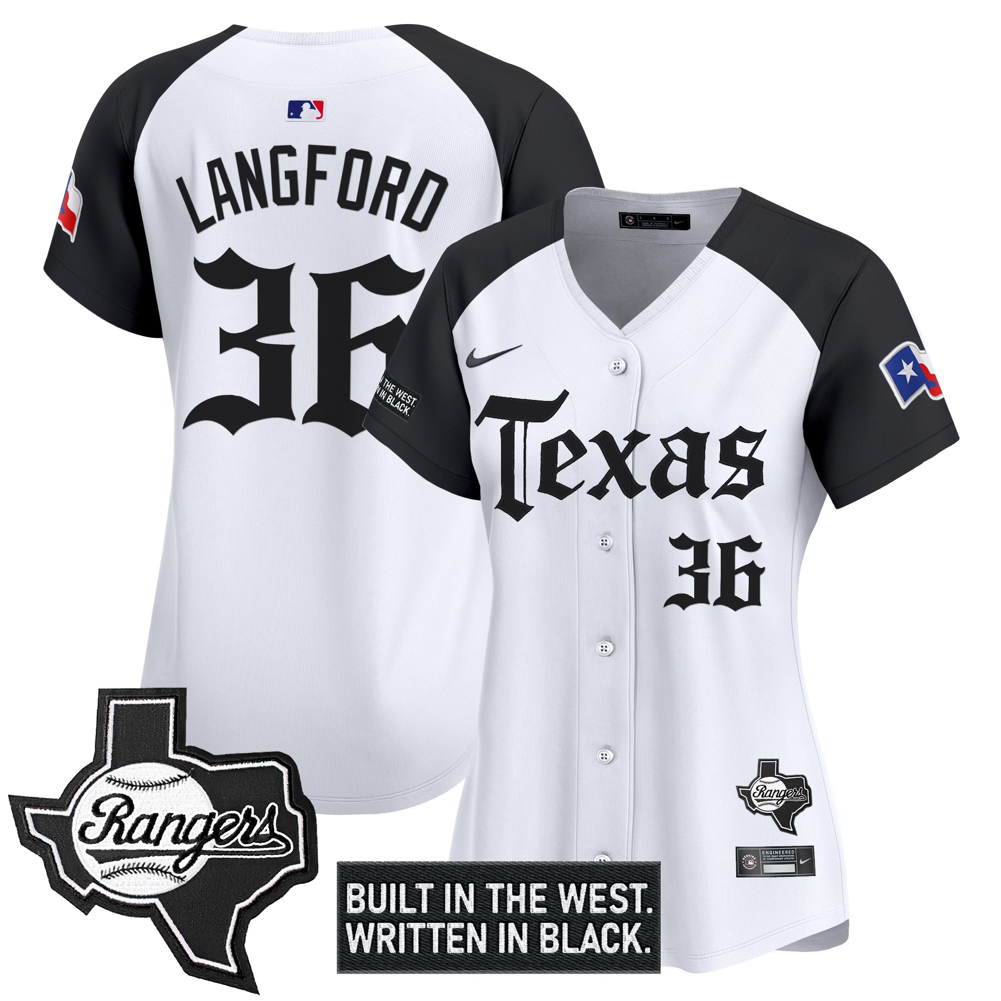 Women's Texas Rangers 'Gothic Frontier Edition' Vapor Premier Limited Jersey - All Stitched