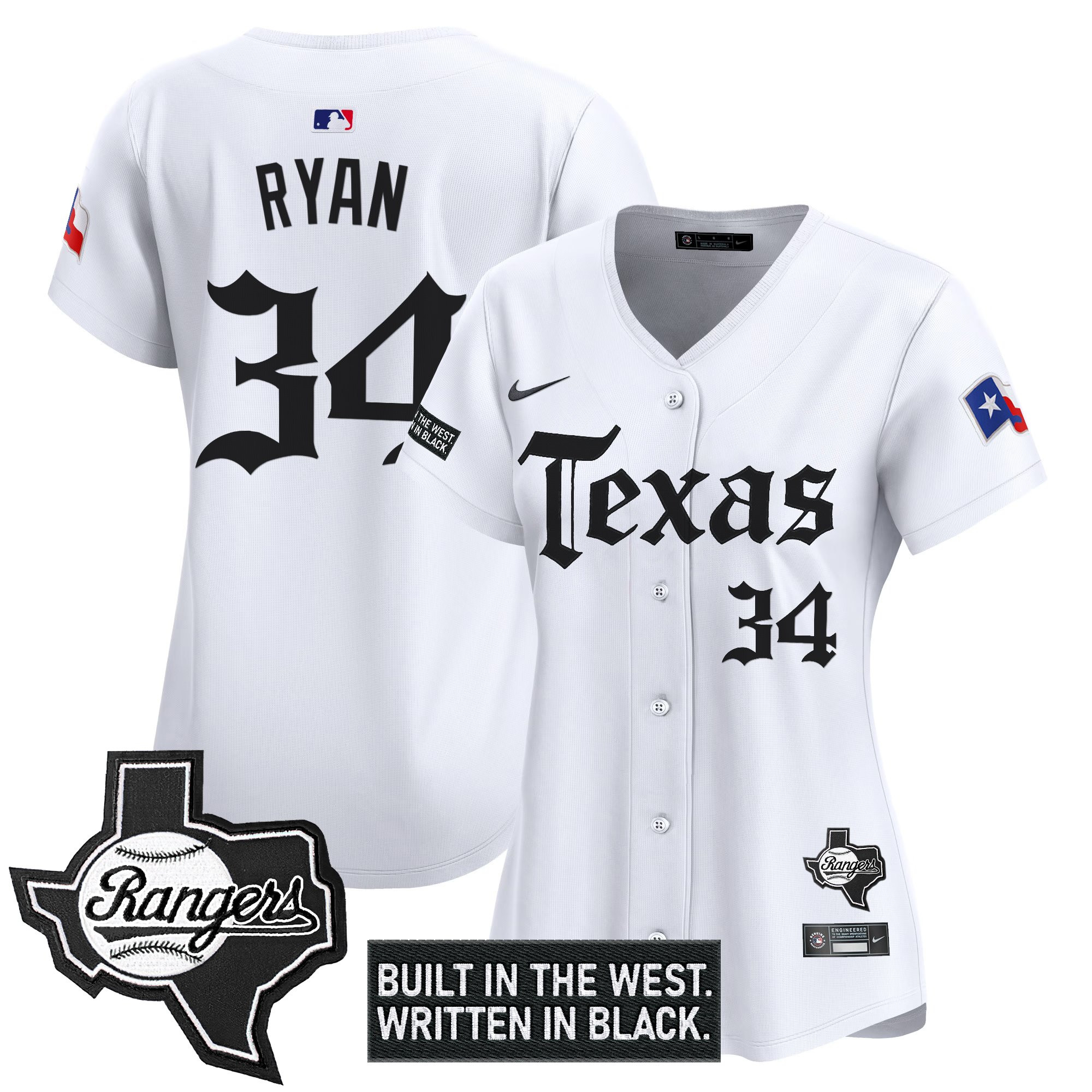 Women's Texas Rangers 'Gothic Frontier Edition' Vapor Premier Limited Jersey - All Stitched