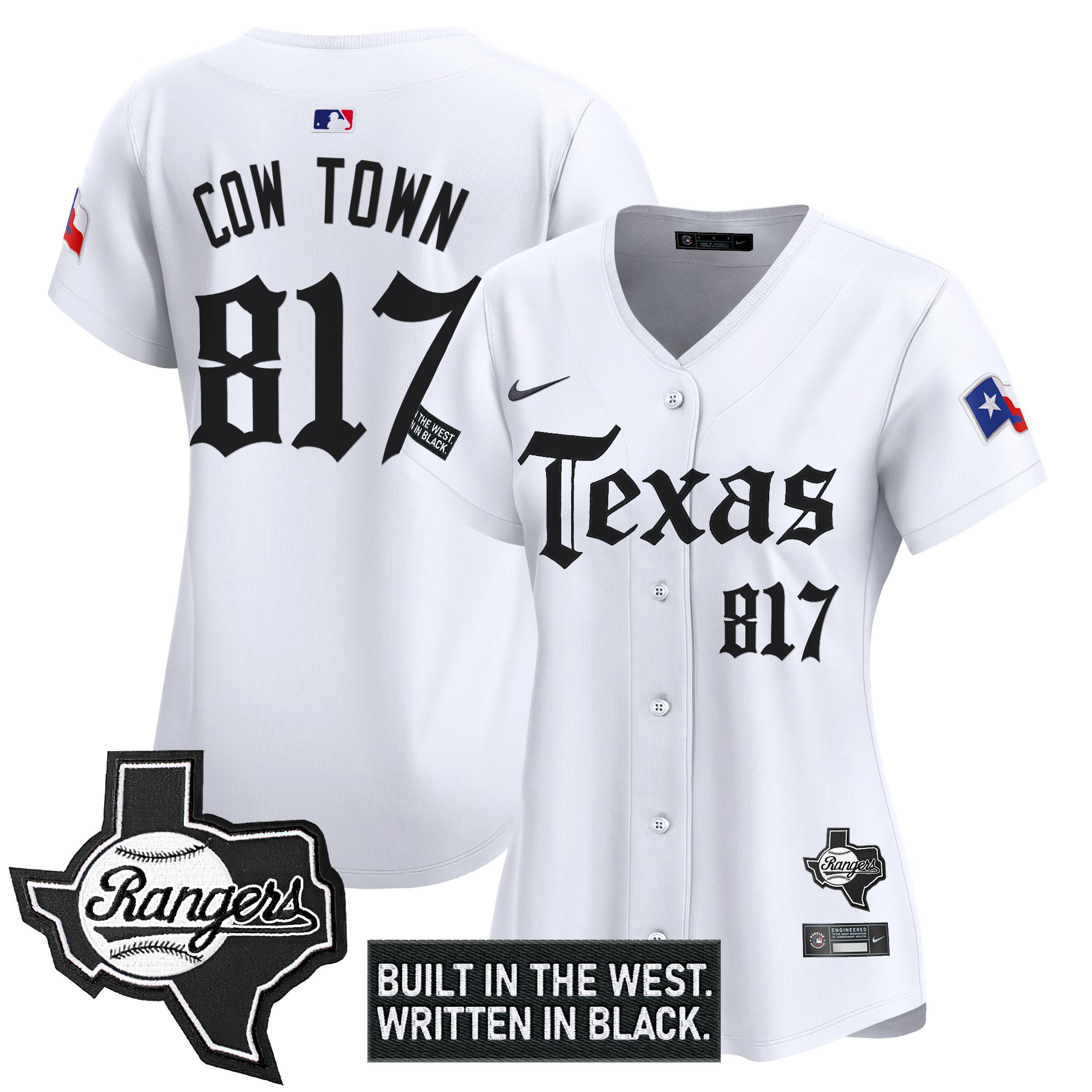 Women's Texas Rangers 'Gothic Frontier Edition' Vapor Premier Limited Jersey - All Stitched