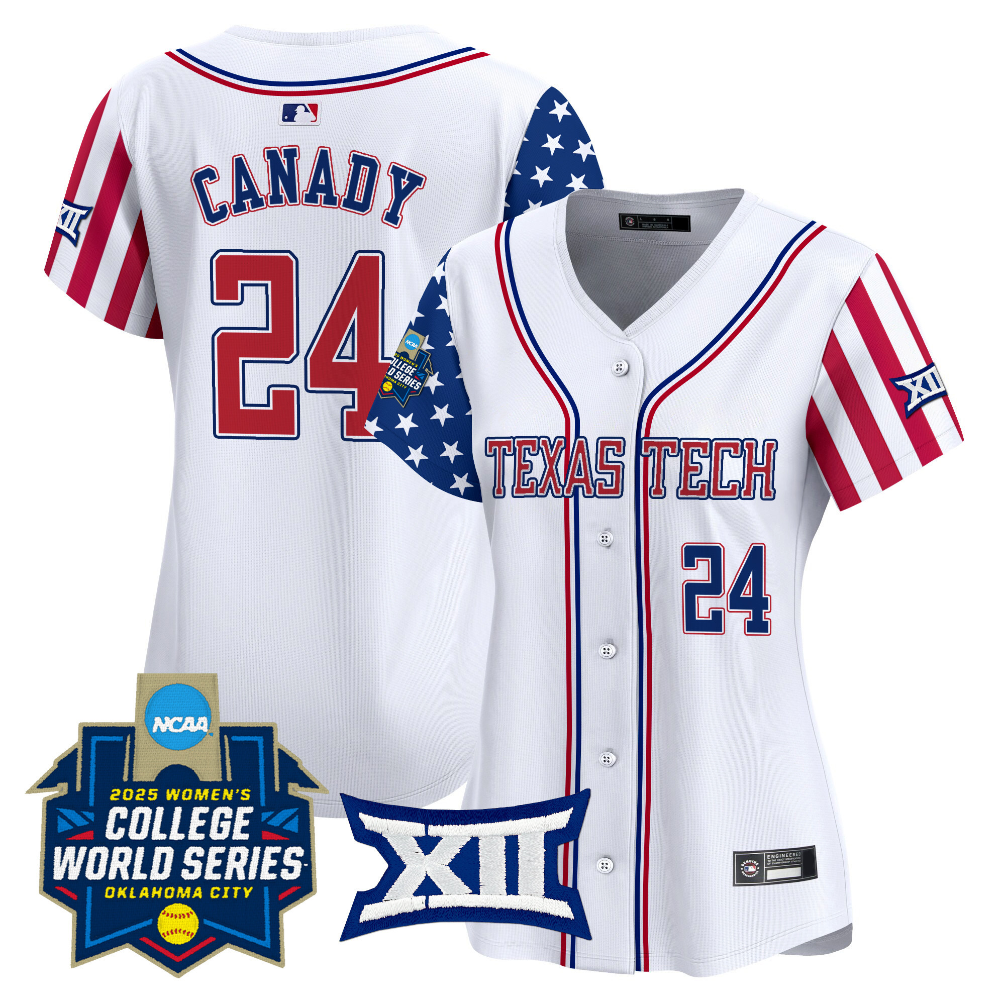 Women's Texas Tech Red Raiders Softball 2025 Independence Day Vapor Premier Limited Jersey - All Stitched