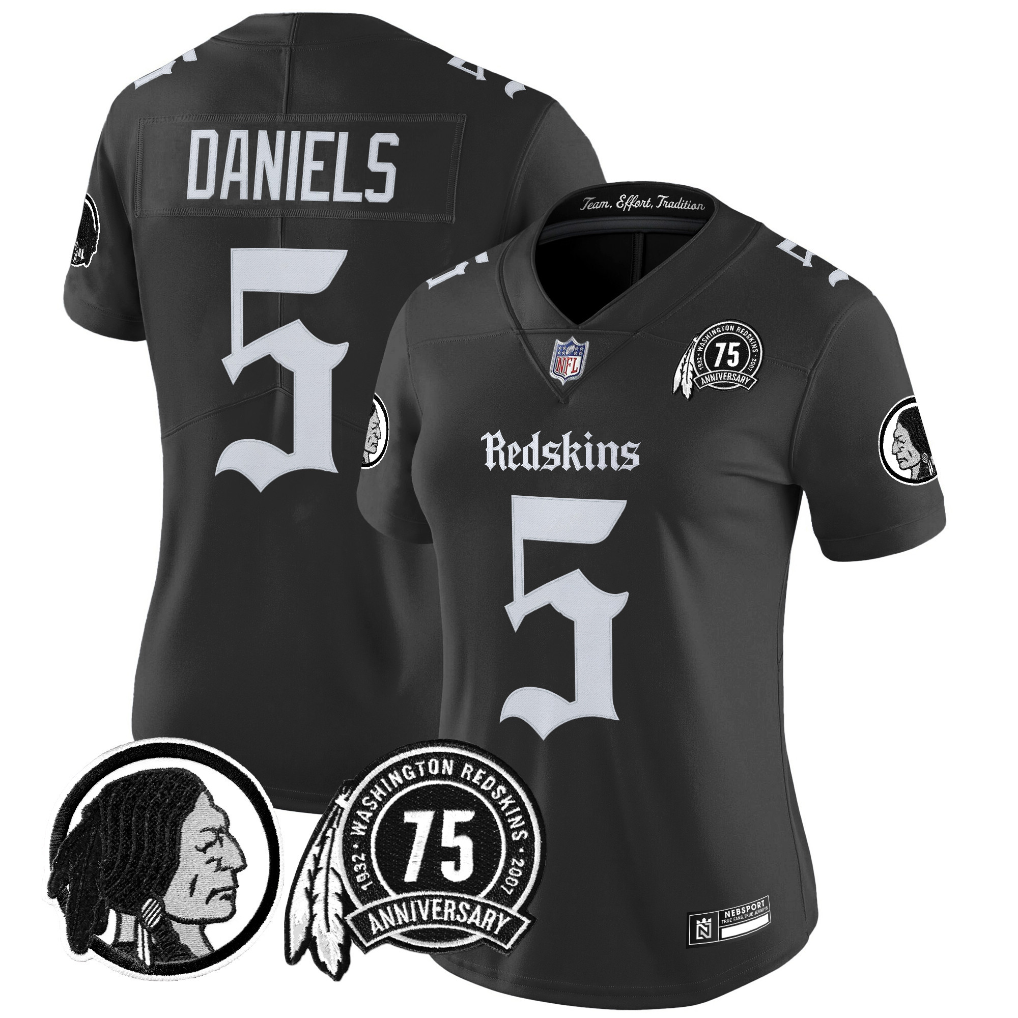 Women's Washington Redskins 'Gothic Capital Edition' Vapor Limited Jersey - All Stitched