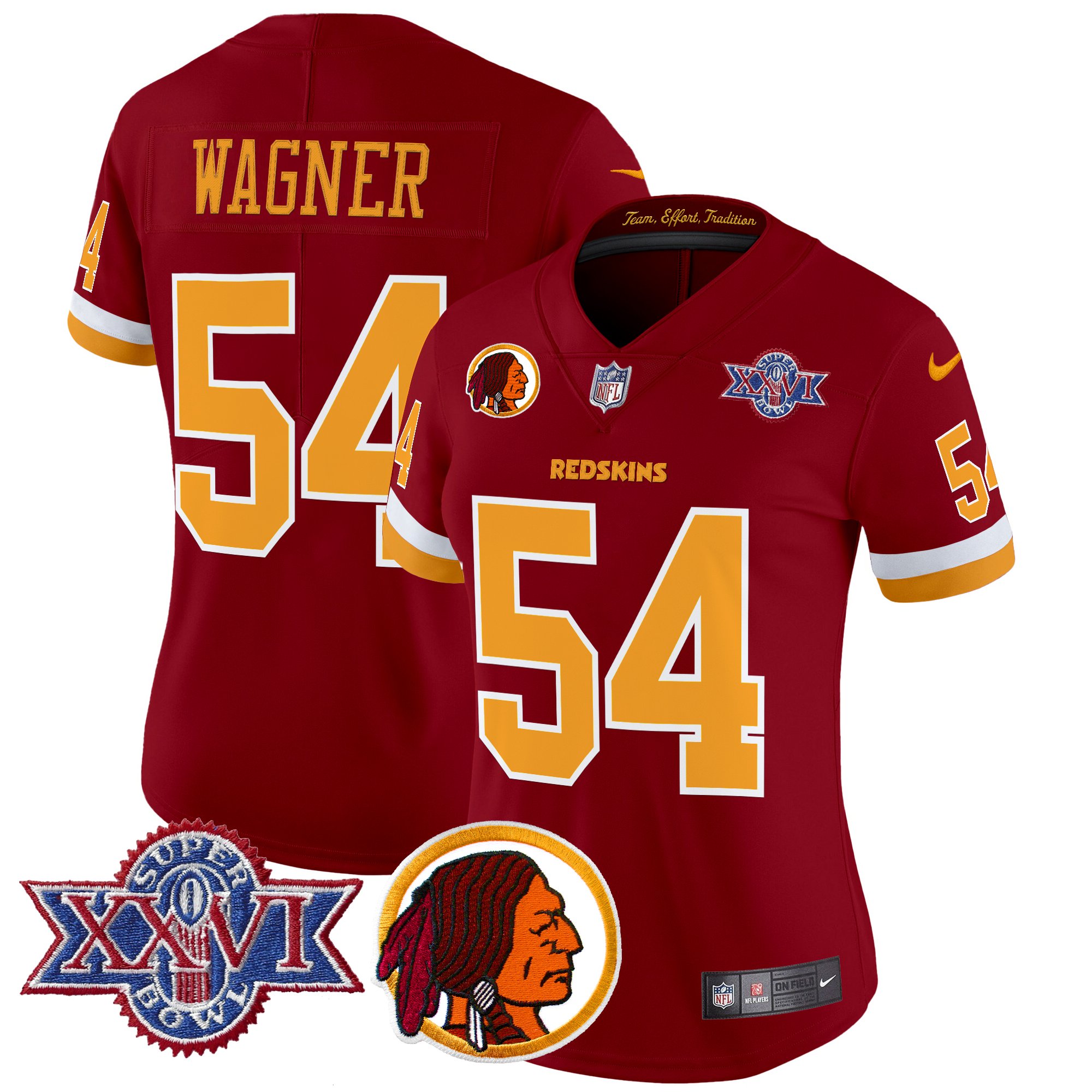 Women's Washington Redskins Throwback 1992 Super Bowl XXVI Patch Vapor Limited Jersey V2 - All Stitched