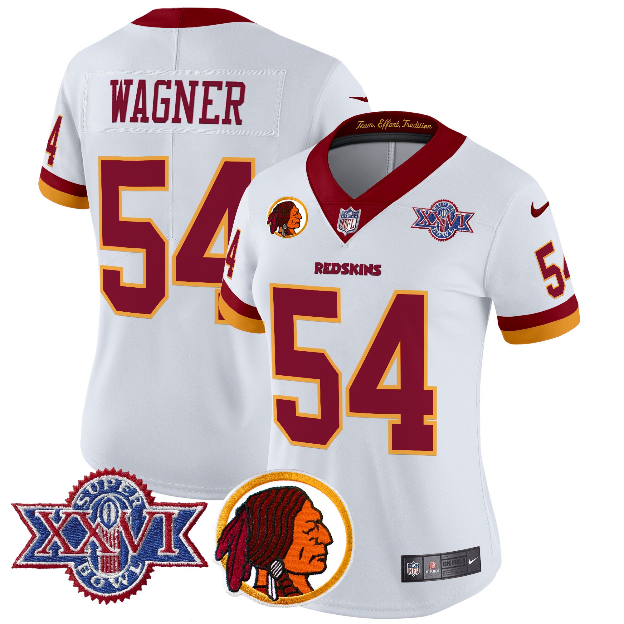 Women's Washington Redskins Throwback 1992 Super Bowl XXVI Patch Vapor Limited Jersey V2 - All Stitched