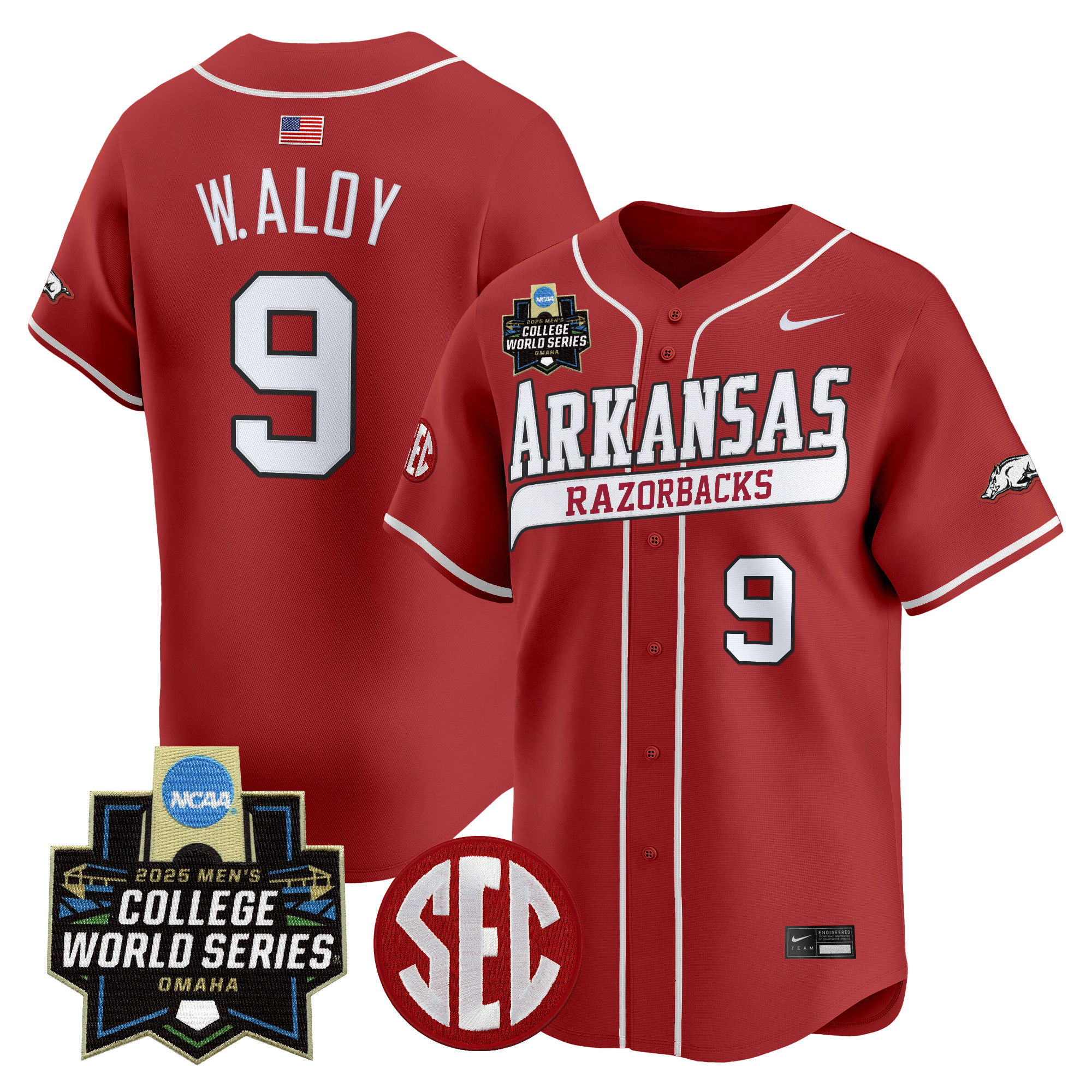 Youth's Arkansas Razorbacks 2025 World Series Vapor Premier Limited Jersey - All Stitched