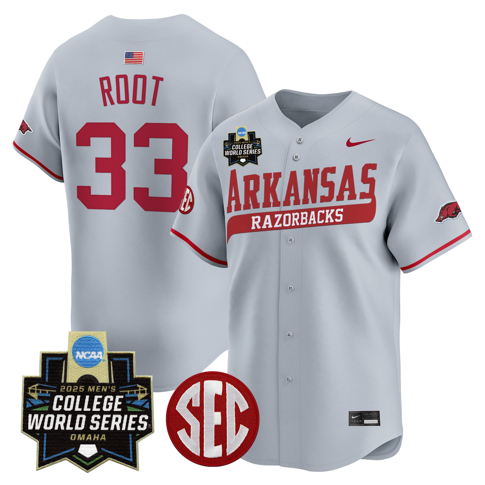 Youth's Arkansas Razorbacks 2025 World Series Vapor Premier Limited Jersey - All Stitched