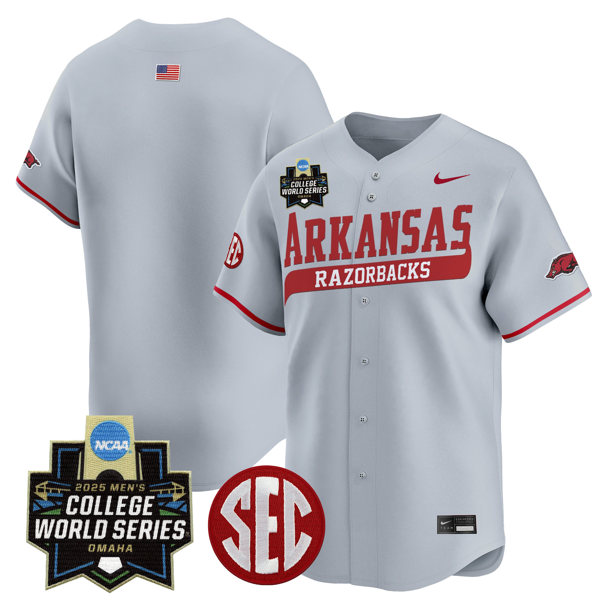 Youth's Arkansas Razorbacks 2025 World Series Vapor Premier Limited Jersey - All Stitched
