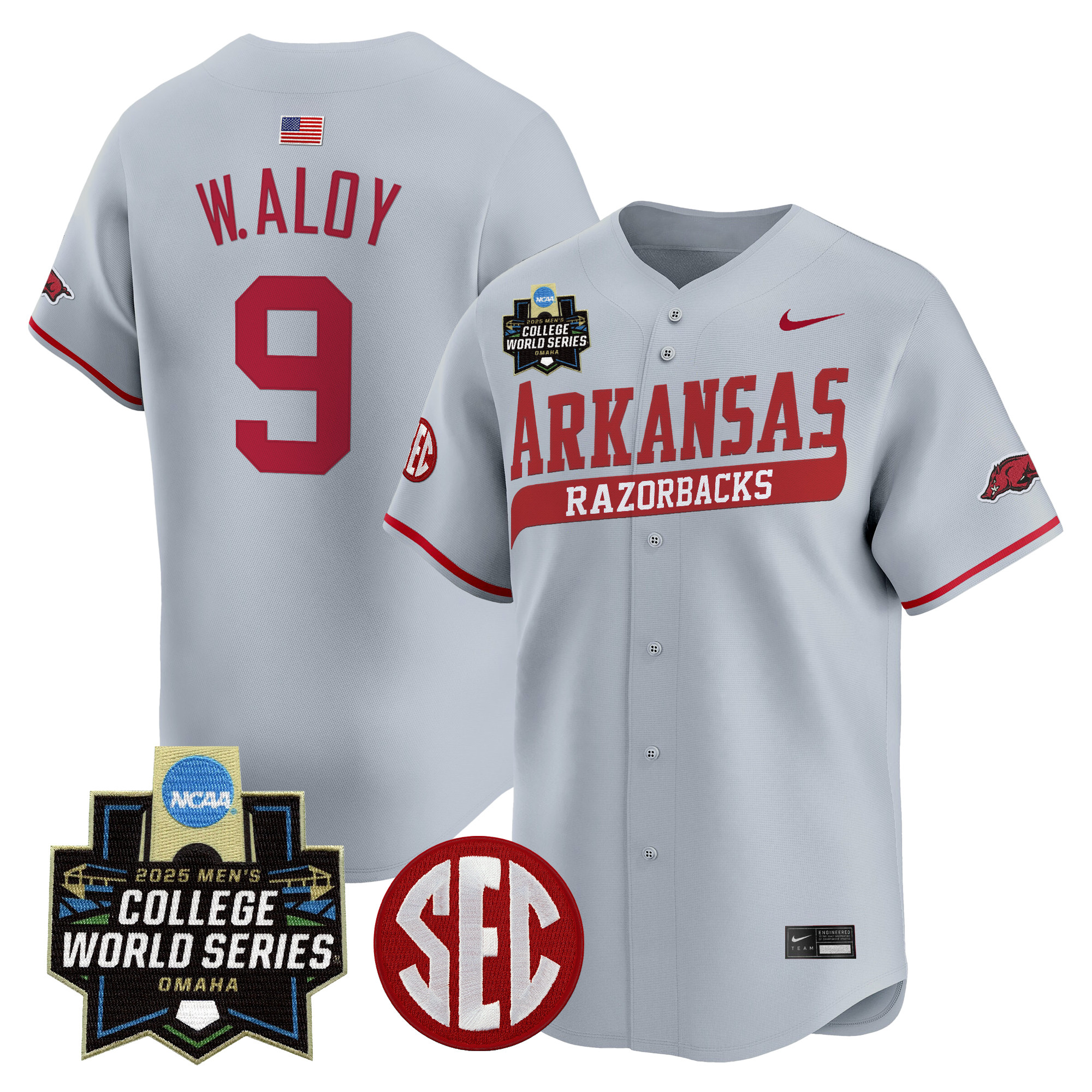 Youth's Arkansas Razorbacks 2025 World Series Vapor Premier Limited Jersey - All Stitched