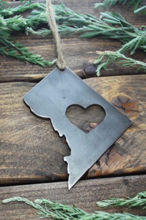 DC Metal State Heart Christmas Tree Ornament A Festive Holiday Keepsake from the District of Columbia