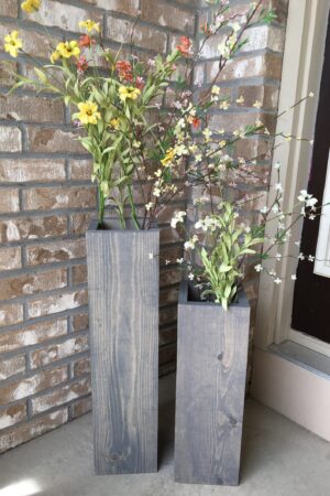 Rustic Reclaimed Wood Porch Vases Welcome Home with Farmhouse Charm