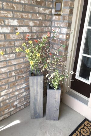 Rustic Reclaimed Wood Porch Vases Welcome Home with Farmhouse Charm