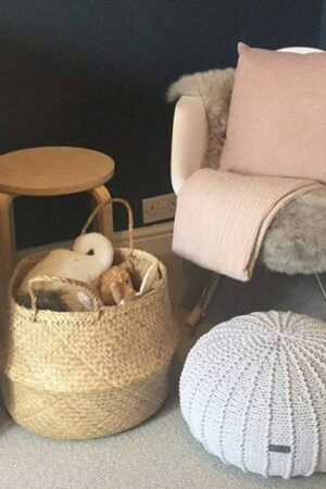 Cozy Knitted Footstool A Scandinavian Haven for Your Little One's Room