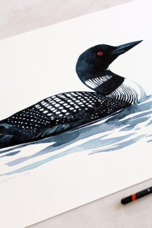 Loon Art Print Tranquil Watercolor Serenity for Coastal and Lakehouse Ambiance