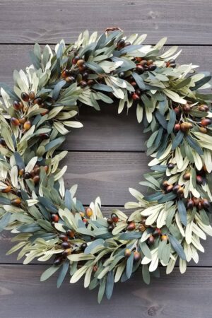 Enliven Your Abode with Our Timeless Faux Olive Wreath A Year-Round Touch of Nature's Elegance