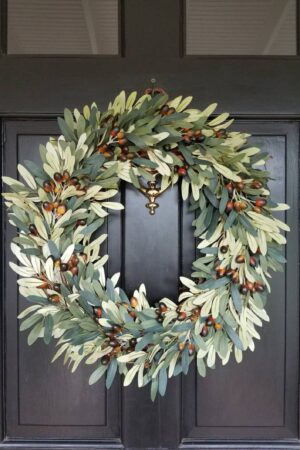 Enliven Your Abode with Our Timeless Faux Olive Wreath A Year-Round Touch of Nature's Elegance