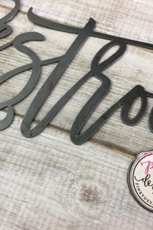 Rustic Restroom Metal Word Sign Industrial Charm for Your Bathroom Oasis