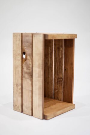 Cherry Stained 45 RPM Vinyl Record Holder Wood Crate Preserve Your Precious Vinyl Collection