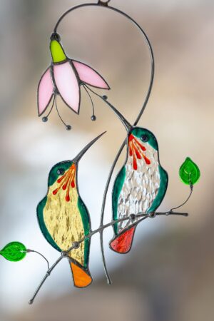 Captivating Stained Glass Hummingbird Haven A Symphony of Light and Nature