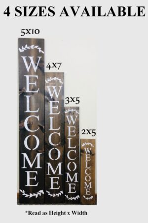 Rustic Vertical Welcome Sign Elevate Your Entryway with Timeless Charm