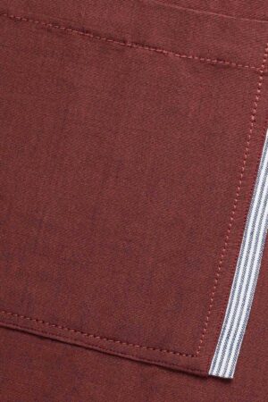 Premium Chef Apron Maroon with Tan Straps, Handcrafted 100% Cotton for Kitchen and Restaurant Professionals