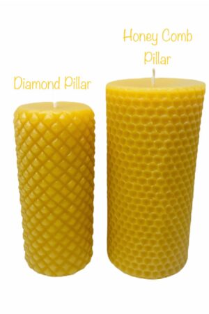 Honeycomb Haven Pure Beeswax Pillar Candle from the Heart of the Hive