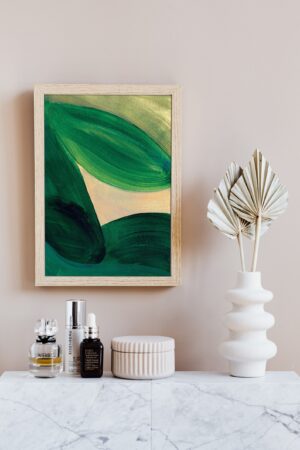 Abstract Emerald Green Art Prints Minimalist Forest Green Wall Decor for Contemporary Spaces