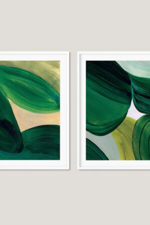 Abstract Emerald Green Art Prints Minimalist Forest Green Wall Decor for Contemporary Spaces